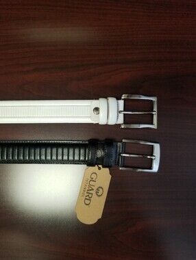 Lot Of 2 Men's Leather Belts - Black and White